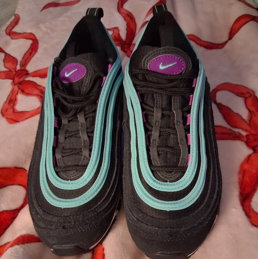 Nike Air Max 97 Black with Teal and Purple Accents